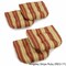 19-inch U-Shaped Spun Polyester Outdoor Tufted Dining Chair Cushions (Set of 4) - Kingsley Stripe Ruby